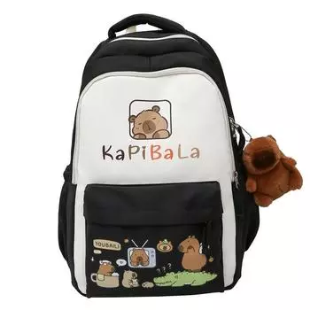 Capybara Pattern Cartoon Backpack Large Capacity Shoulders Bag Children Gift