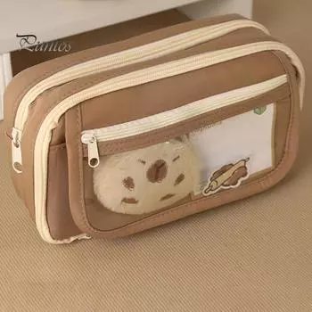 Capybara Пенал большой емкости с застежкой-молнией, вместительный органайзер, многофункциональная косметичка 1 Set