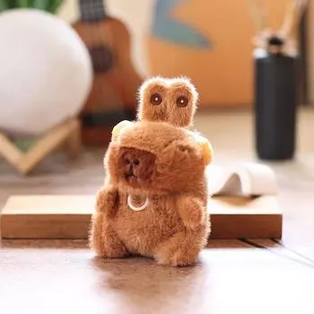 Capybara Rabbit Ear Headphones Plush Toy Keychain Backpack Pendant Holiday Gift