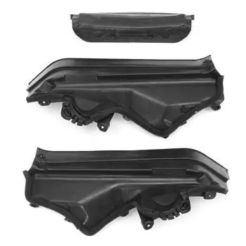 Car 3x Engine Upper Compartment Partition Panel Set Black Plastic for BMW X5 X6 E70 51717169419, 51717169420, 51717169421