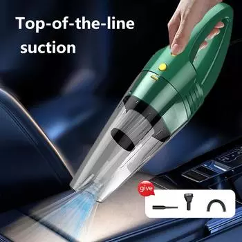 Car air cleaner,3.7V wireless car vacuum cleaner One battery зелёный