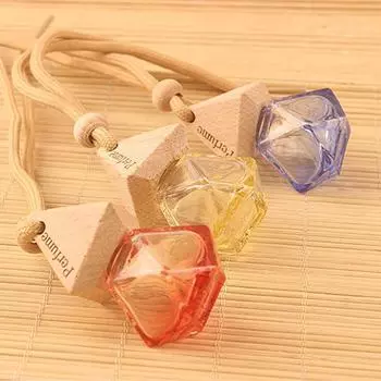 Car Air Freshener Flower Bottle Hanging Perfume Pendant Fragrance Empty Glass Bottle Essential Oils Diffuser Automobile Ornament розы красного