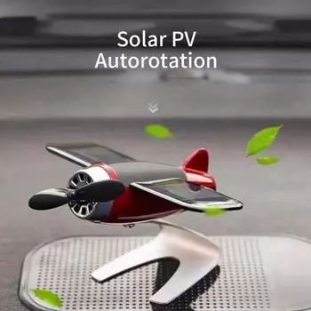Car Air Freshener Solar Airplane Model Center Console Handicraft Fragrance Diffuser Ornament Car Decorative Accessories