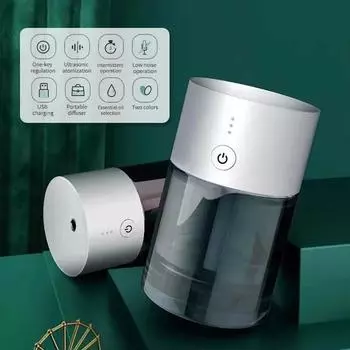 Car Air Freshener USB Mini Rechargeable Room Humidifier Cool Mist Auto Diffuser синий