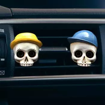 Car Air Freshener Vent Clip Skull Car Aromatic Vent Clip Automotive Air Fresheners 2Pcs Car Air Freshener Clips Car Interior синий