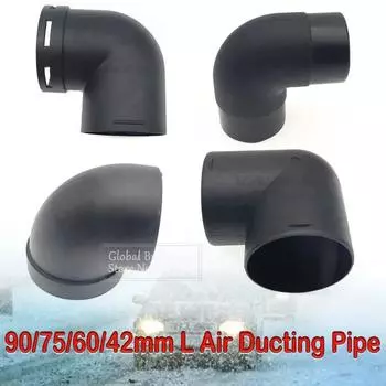 Car Air Heater Heater Ducting Pipe Elbow Outle 42/60/75/90mm Black Plastic Connector Heater Heating PipeAir Intake Pipe