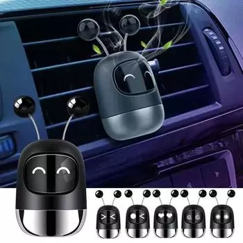 Car Air Outlet Air Freshener Auto Mini Robot Air Outlet Automotive Clip Vent Flavoring Parfum Aromatherapy Ventila Q6h5