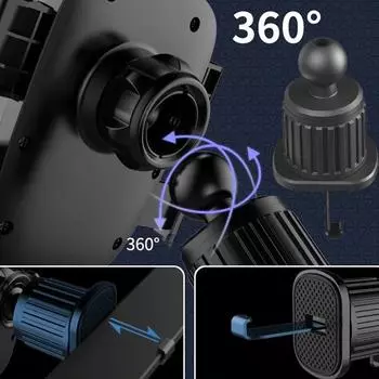 Car Air Outlet Metal Hook Clamp Upgrade 17mm Ball Head Base for Car Air Vent Clip Mount Car Phone Holder Accessories GPS Stand чёрный