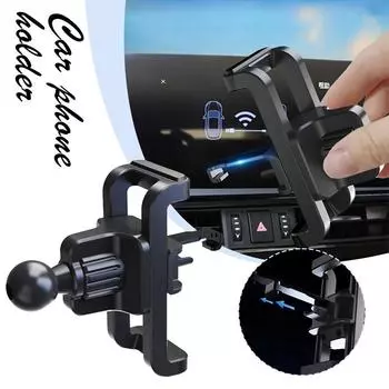 Car Air Vent Clip Cellphone Holder Stand Universal 17mm Ball Head Base for Car Air Outlet Hook Clamp Accessories GPS Bracke Y5G5 чёрный