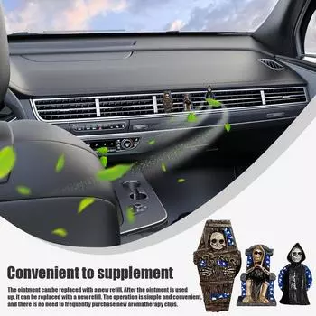 Car Air Vent Clip Skull Air Vent Diffuser For Car Automobile Perfume Air Conditioning Vent Accessories For Cars SUVs Trucks красный