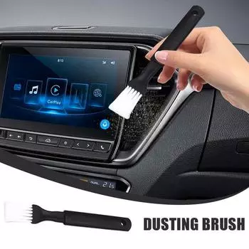 Car Air Vent Duster 2pcs Car Cleaning Brushes Duster Interior Air Conditioning Electronics Clean Tool Soft Bristle Dust Clean чёрный