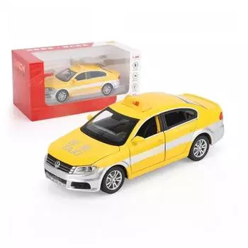 Car Alloy Taxi Model 132 Scale Light Sound Effects Children Play Gifts Festival