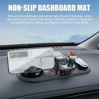 Car Anti-Slip Mat Phone Holder 360-Degree Rotation Wear Resistant Simple Installation Car Dashboard Mat with Phone Holder B