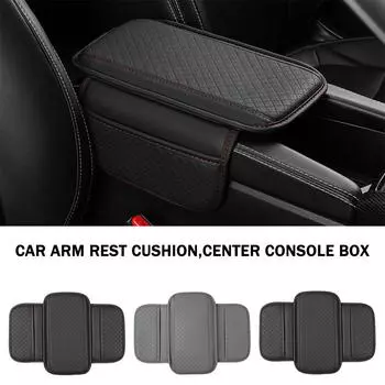 Car Arm Rest Cushion Wear-Resistant Center Console Box Protection Cover Universal Auto Armrest Pad With Storage Pocket чёрный