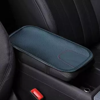 Car Arm Rest Elbow Pads Middle Console Covers Carbon PU Water Resistant Breathable Elbow Rest Box Covers Car Interior Russian Federation