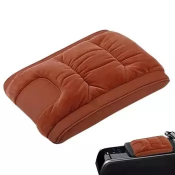 Car Armrest Box Plush Pad Auto Armrest Console Heightening Cushion Flannel Auto Center Console Arm Rest Booster Pad Cover бежевый