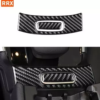 Car Armrest Box Switch Panel Cover Trim For Mercedes Benz GLB Real Carbon Fiber Stickers Interior Styling Knob Button