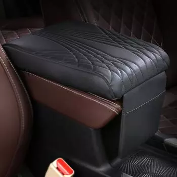 Car Armrest Cover Height Pad With Pocket Car Armrest Cover Cushion Center Console Box Heightening Pad For Car Interior Products чёрный