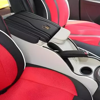 Car Armrest Cushion Center Console Heighten Pads Leather Armrest Seat Box Elbow Pillow Anti-scratch Auto Armrests Storage Box чёрный