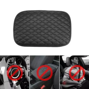 Car Armrest Cushion Cover Exquisite Wide Compatibility Pu Leather 35 X 20 Cm Car Supplies Car Center Console Wave Embroider