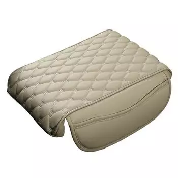 Car Armrest Cushion Waterproof Leather Car Arm Rest Cushion Storage Pockets Ergonomic Auto Armrest Seat Box Protector Car белый