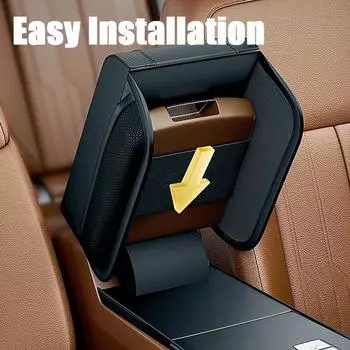 Car Armrest Mat Universal Interior Auto Center Console Armrests Cushion Dust-proof Waterproof Armrest Storage Box Cover Pad чёрный