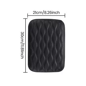 Car Armrest Pad Soft PU Leather Anti Scratch Universal Waterproof Box Cover Cushion Resistant Center Console Non Slip Arm Rest чёрный