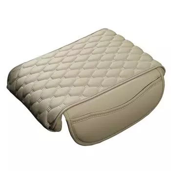 Car Armrest Pad Waterproof Leather Center Console Pad Storage Pockets Ergonomic Automotive Elbow Rest Box Cover Car Interior красный