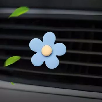 Автомобильный зажим для ароматерапии, пластиковая форма, хороший запах, цветок, автоматический кондиционер, вентиляционное отверстие жёлтый