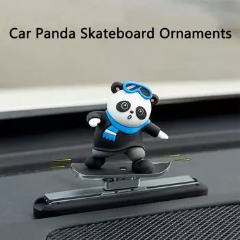 Car Automatic Sliding Skateboard Bear Rubber Cute Cartoon Scooter Center Console Ornaments Creative Car Interior Decoration