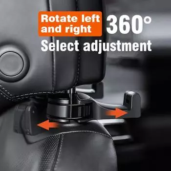 Car Back Seat Hook Multi-Function Hanging Storage Mobile Phone Holder Lazy Bracket Rear Seat Phone Headrest Bracket