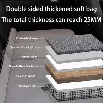 Матрас для заднего сиденья автомобиля, утолщенная двухсторонняя кровать для заднего сиденья, складной портативный матрас для заднего сиденья, простая дорожная кровать для салона автомобиля