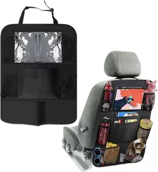 Car Backseat Organizer 2 Pcs,multifunctional Oxford Fabric Car Back Multi Pocket Storage Bag With Tablet Holder Protector For Kids чёрный