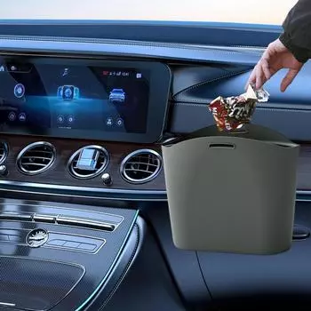 Car Backseat Organizer Silicone Auto Garbage Bag Car Dustbin Garbage Organizer Multipurpose Storage Pocket For Umbrella Water бежевый