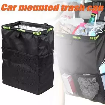 Car Bin Seat Back Litter Garbage Hang Bag Holder Container Storage Waterproof чёрный