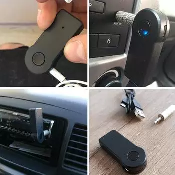 Car Bluetooth 4.0 Receiver Transmitter Adapter 3.5mm Phone AUX Audio MP3 Car Stereo Music Receiver 2 In 1 Adapter with Mic чёрный