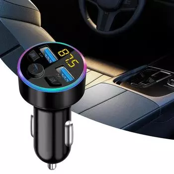 Car Bluetooth-compatible Receiver With Lossless Audio Car Quality Adapter With Lighter And Charger Cigarette Player, MP3 So I8A9 чёрный