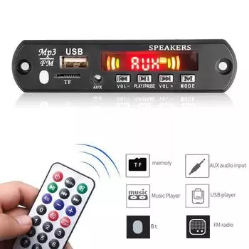 Car Bluetooth MP3 Player Decoder Board FM Radio TF USB 3.5 Module Amplifier Kit Board Car AUX Audio Receiver Mm Music Q6E0