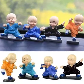 Car Buddhist Small Monk Statues Resin Buddha Figurine Sculpture Handmade Miniatures Room Crafts Gifts Home Office Decoration
