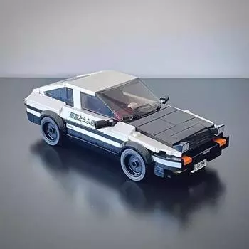Car Building Block Akiyama Car God Ae86 Sports Car Racing Model Assembled Toy Compatible With Small Particles