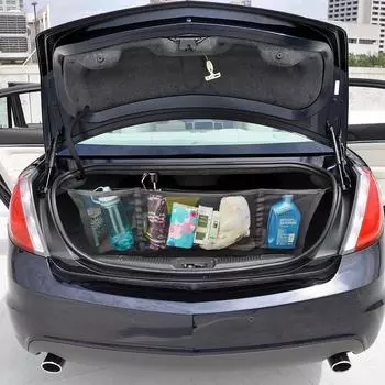 Car Ceiling Cargo Net Elastic Car Roof Net Multifunction Trunk Hangable Bag With 4 Carabiners High Load Bearing Trunk Net Organi