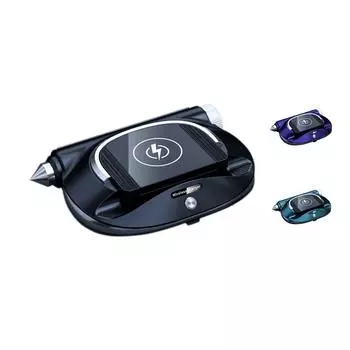 Автомобильный держатель для сотового телефона, крепление на приборную панель, 15 Вт, беспроводное зарядное устройство, ароматерапия, парковочный номерной знак, молоток безопасности, универсальное устройство зелёный