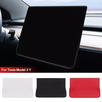 Car Center Console Navigation Screen Protection Cover Sunshade Display Dust Case Interior Accessories For Tesla Model 3 Y красный
