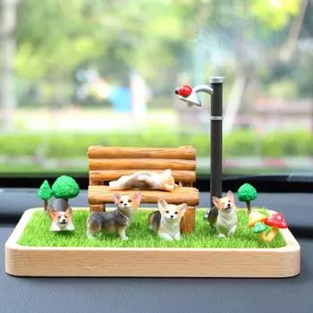 Car Central Control Ornaments, Car Decoration Sets, Resin Simulation Dog Car Supplies Gifts, Customizable Phone Number Plates чёрный