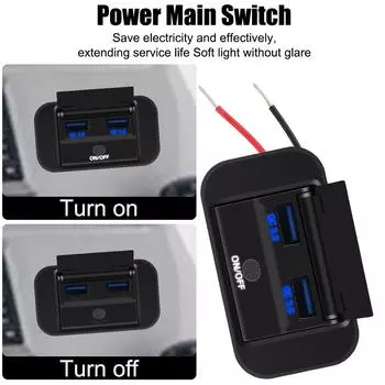 Car Charger Dual QC3.0 Charger 12V/24V Dual USB For Motorcycle Camper Truck ATV Boat Car RV Outlet Socket Socket Adapter красный