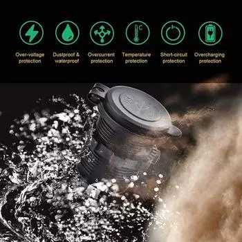 Car Charger Dual USB Outlets Fast Charging 45W PD QC3.0 синий