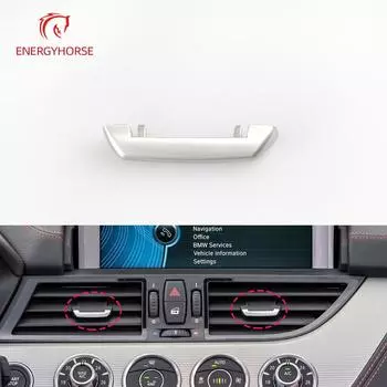 Car Chromeplate Air Conditioning Vent Toggle Piece Outlet Card Pad Clip Wind Direction Adjustment Plectrum For BMW Z4 серебряный