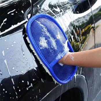 Car Cleaning Styling Wool Soft Car Washing Gloves Cleaning Brush Motorcycle Washer Care Auto Car Accessories чёрный