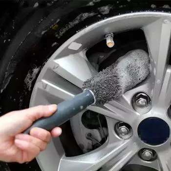 Car Cleaning Tools (Contains 1 Car Hub Tire Rim Brush with Plastic Handle) Car Wheel Cleaning Tools чёрный