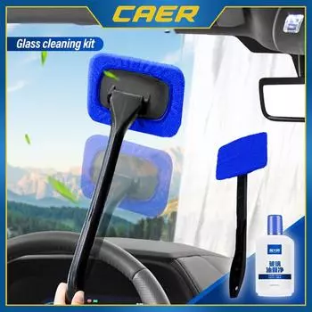 Car Cleaning Wash Tool with Oil Film Remover Microfiber Auto Window Cleaner Brush Kit Inside Glass Windshield Wiper Accessories